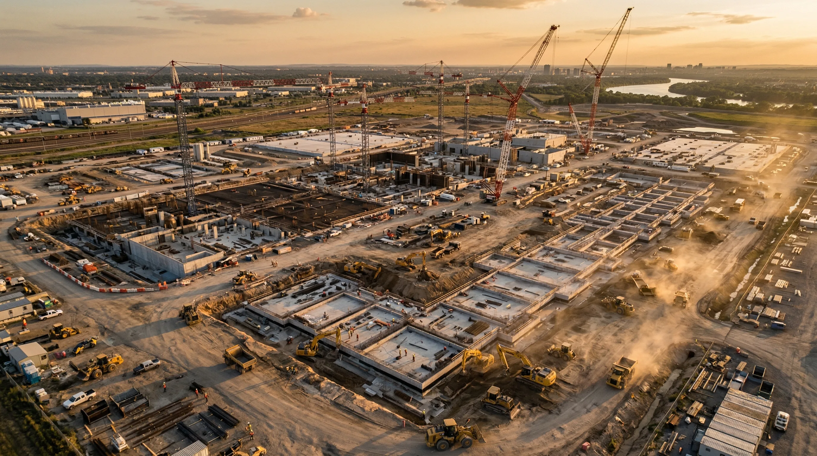 Аэросъёмка строительства КПО Корнево